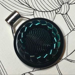 Upcycled Vintage Iridescent Acrylic Flower Pendant